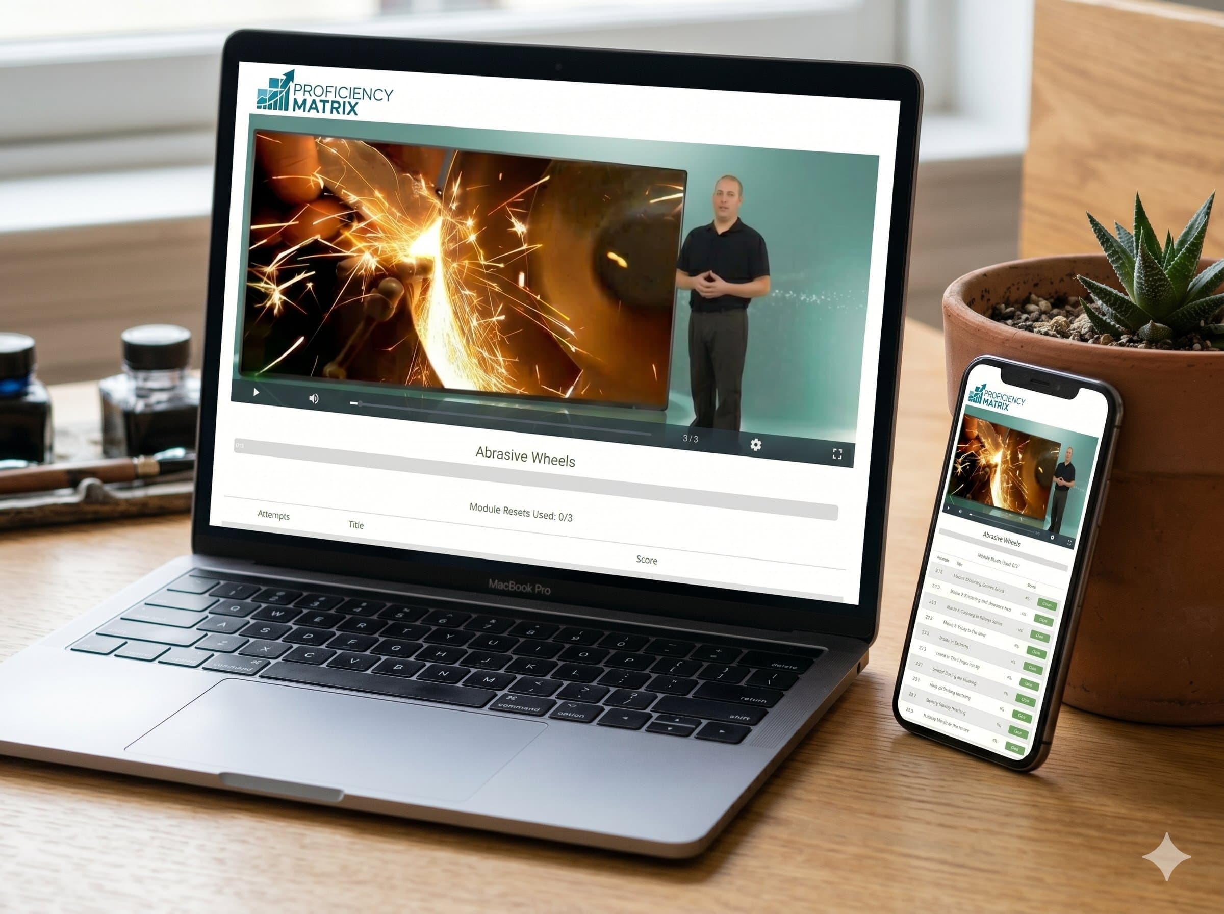 Proficiency Matrix Academy on laptop and mobile